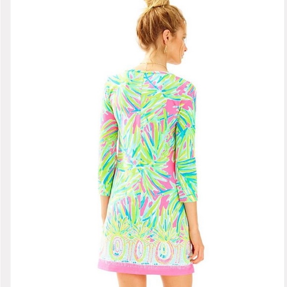 Lilly Pulitzer Beacon Dress Tiki Pink Royal Lime - Picture 4 of 13